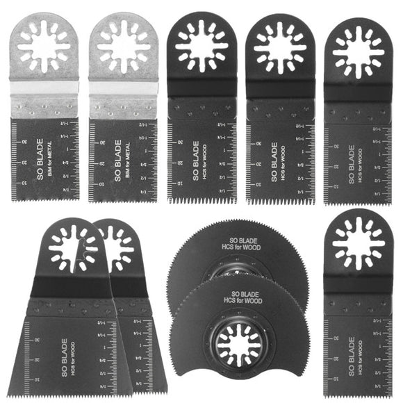 10pcs Multitool Saw Blade Accessories Kit For Fein Bosch Dewalt Porter Cable Dremel Ridgid