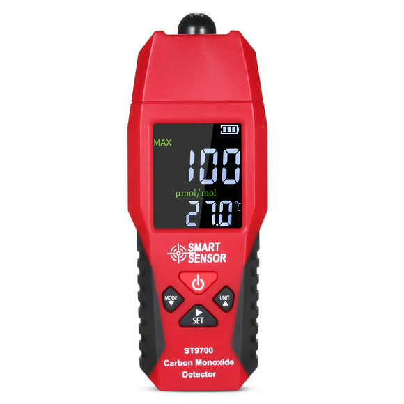 ST9700 Handheld 2 in 1 CO Gas Detector Temperature Meter Carbon Monoxide Analyzer Air Quality Monitor Gas Leak Analyzers LCD Color Display