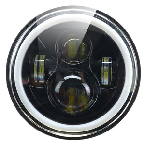 5.75 Round LED Headlight Blue Halo Ring Angel Eyes For Jeep Wrangler JK TJ LJ CJ"