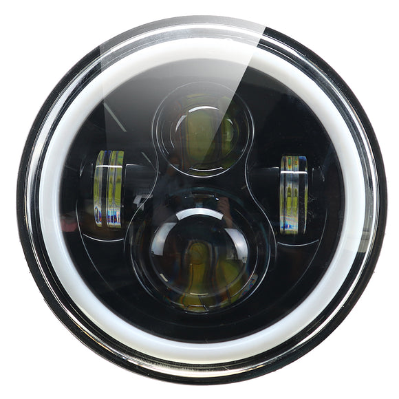 5.75 Round LED Headlight Blue Halo Ring Angel Eyes For Jeep Wrangler JK TJ LJ CJ