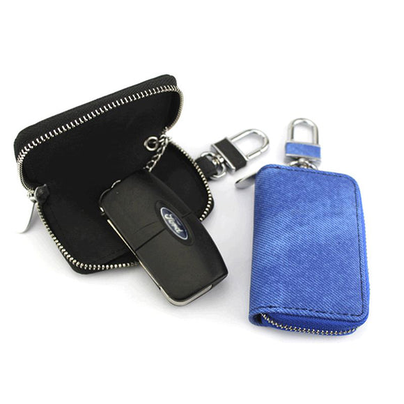 Solid Faux Leather Coin Purse Key Holder For Men Women