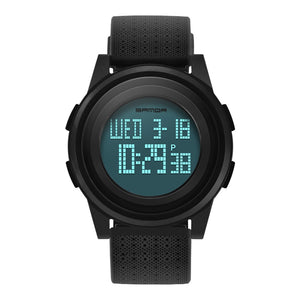 SANDA 337 Digital Watch LED Waterproof PU Leather Sports Student Watch