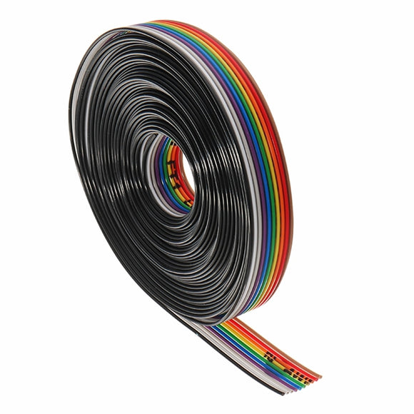 5 Meters/Lot 10 Way 10 Pin Flat Color Rainbow Ribbon Rainbow Cable Wire 1.27mm Pitch