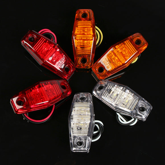 LED Side Marker Lights Indicator Lamps 10-30V Amber/Red/White 1PCS for Car Truck Trailer