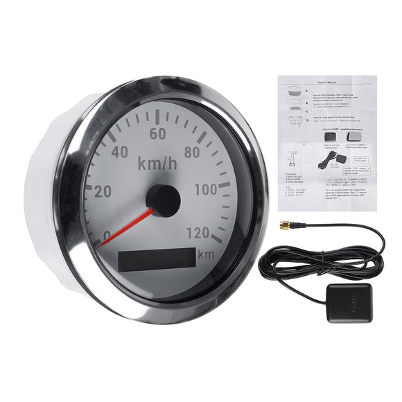 85mm 9-32V 120/200 KM/H GPS Speedometer Gauge with Red Backlight With GPS Antenna For Car Truck Boat Motor Auto