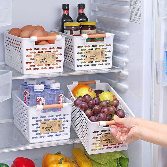 Plastic Kitchen Refrigerator Basket Fridge Storage Rack Freezer Shelf Holder Bathroom Desktop Storag