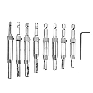 8pcs Self Centering Hinge Hardware Drill Bit Set Pilot Hole Guides Door Window Hinges Set