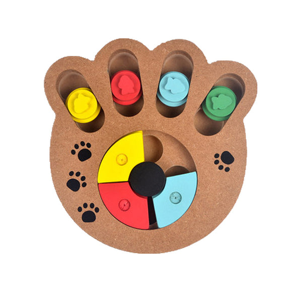 Wooden Paw Bone Shape Pet Dog Cat Feeding Toy Board Funny Training Board Pet Toys