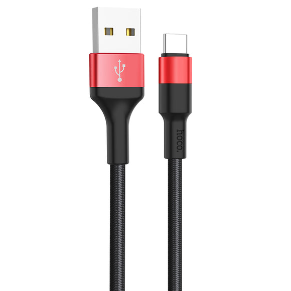 HOCO X26 2.4A Type C USB 3.0 Braided Charging Data Cable 3.28ft/1m for Xiaomi Mi A2 Pocophone F1