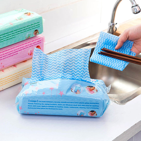 KCASA KC-CS06 80pcs Disposable Non-woven Fabric Non-stick DishCloth Wiping Rags Cleaning Cloth