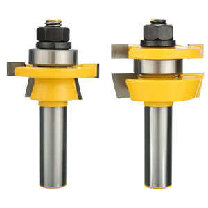 2pcs 1/2 Inch Shank T Type Shaker Bevel Rail And Stile Router Bit Set