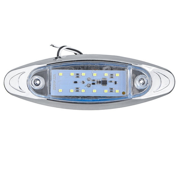 6Pcs White 24V LED Side Marker Light Flash Strobe Emergency Warning Lamp For Boat Car Truck Trailer