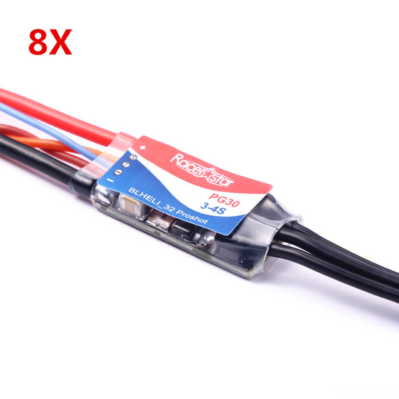 8X Wholesale Racerstar PG30 BLHeli_32 30A 3-4S Proshot Ready Telemetry Brushless ESC for RC Drone