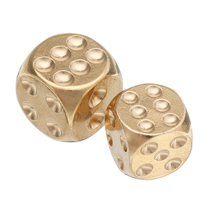 Brass Solid Copper Dice Gold Color Mahjong Dice for Game Gife Party