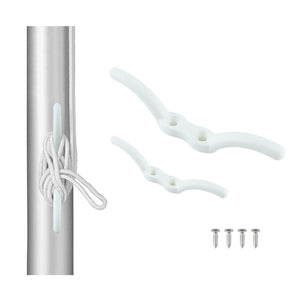 BSET METAL Nylon Flagpole Cleat Hook Flag Rope Cleat Sailboat Sailing Mast Halyard Boat Marine Yacht Kayak Securing Tie Down Tarps Awnings