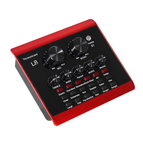 Bakeey L8 Live Sound Card bluetooth Sound Card Studio KTV Voice Chat Live Broadcast Mixing Effect Portable Sound Card