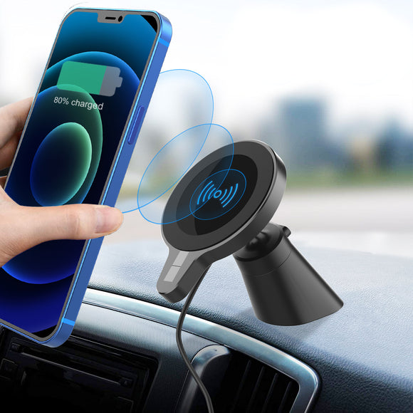 15W Magnetic Wireless Car Charger For iPhone12 Fast Charging Phone Holder For All Qi-enabled Smartphone