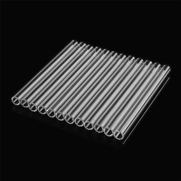 12Pcs 125mm Clear Borosilicate Glass Tube Blowing Pyrex Test Tube OD 10mm 2.2mm Thick Wall