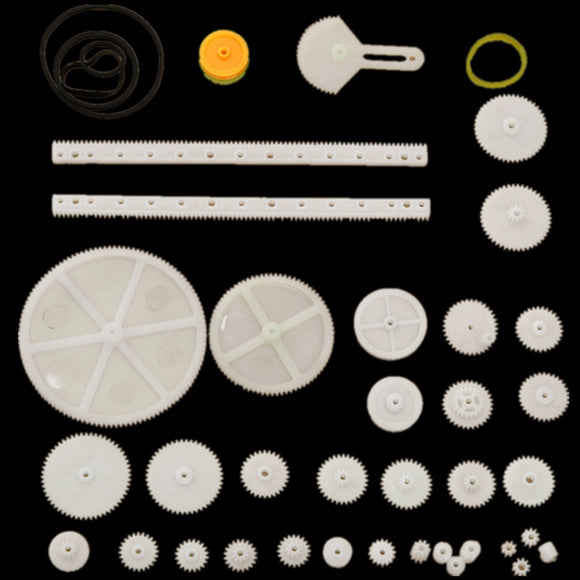 34 Kinds Motor Gear Rack Pulley Belt Single Double Gears Kit Set