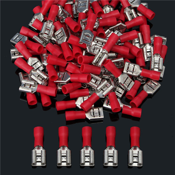 22-18AWG Insulating Female Spade Terminal Electrical Crimp Wire Connector Red