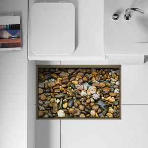 PAG 3D Bathroom Waterproof Cobblestone Pattern Floor Sticker Anti Slip Washable Shower Room Decor