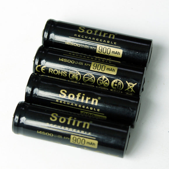 4Pcs Sofirn 900mAh 14500 Battery Li-ion Batteries For LED Flashlight Camping Hunting