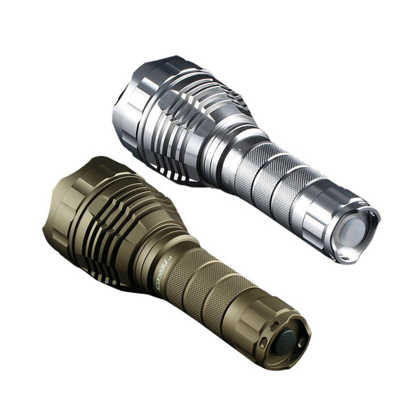 Sand Silver Color Convoy L2 XPL HI 1100LM 4Modes Steppess Dimming Tactical LED Flashlight with 2 Tubes