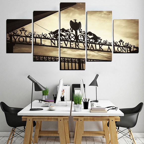 5pcs Frameless Liverpools You'll Never Walk Alone Canvas Pictures Paintings Wall Art Decorations