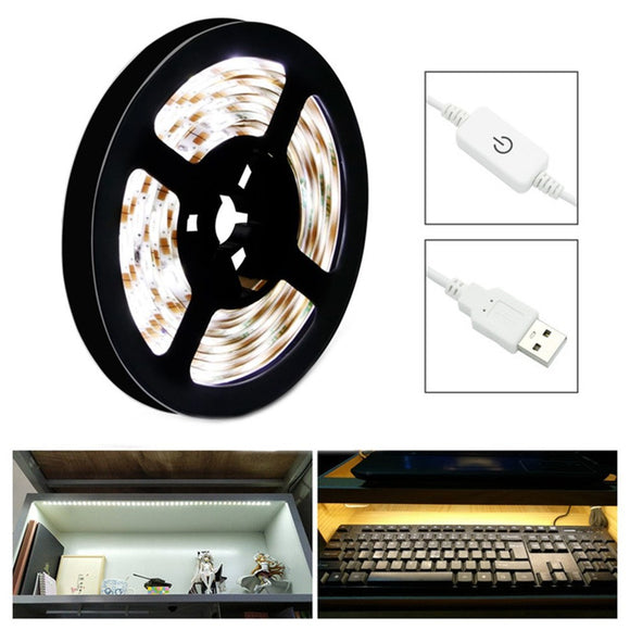 5M DC5V USB Waterproof 2835 LED Strip Light with Touch Dimmer Switch for TV Computer Camping Decor