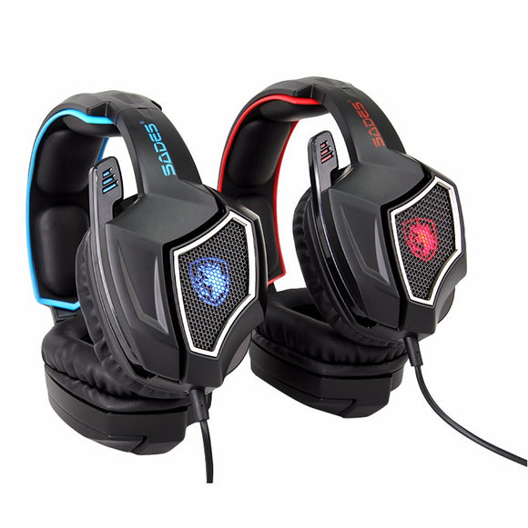 SADES 7.1 Channel Surround USB Wired LED Gaming Headphone Headset with Mic for PC Gamers