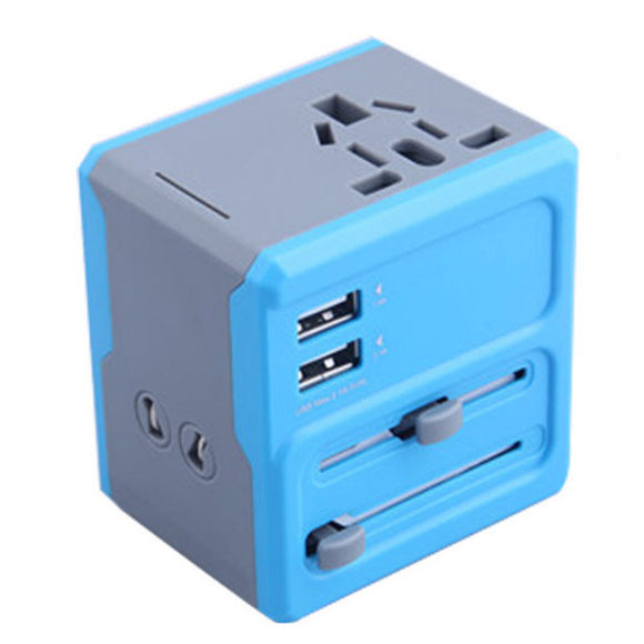 WTA-608 Multifunction Universal Dual USB Travel Charger Converter Adapter Plug