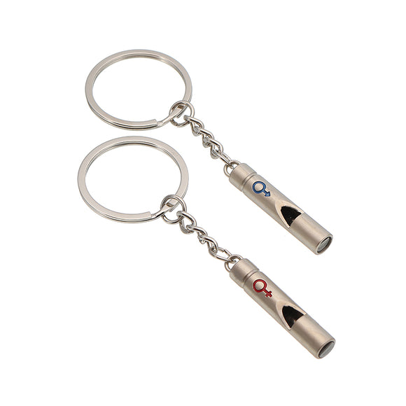 Creative Lovers Zinc Alloy Metal Whistle Keychains for Valentine's Day
