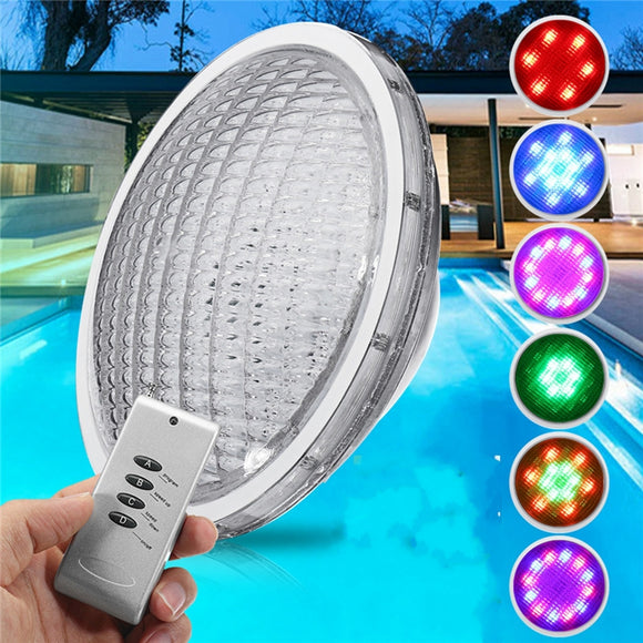 54W Stainless RGB 18 LED Swimming Pool Light Waterproof Remote Control Wall Mounted Night Light