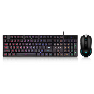 AULA T100 USB Wired Backlit  Keyboard and 2400DPI Adjustable Mouse Combo