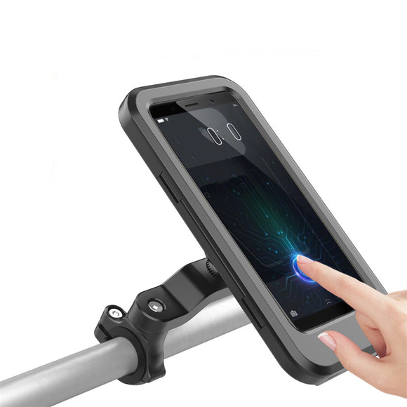 4-6.7inch Touch Screen Bike Phone Holder Adjustable 360 Rotatable Waterproof with TPU Bicycle Motorcycle Handlebar Phone Mount