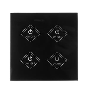 KTNNKG UK WIFI Touch Switch 4CH AC90-250V Tempered Glass LED Light Control Switch Smart Home Switch Voice Control For Alexa