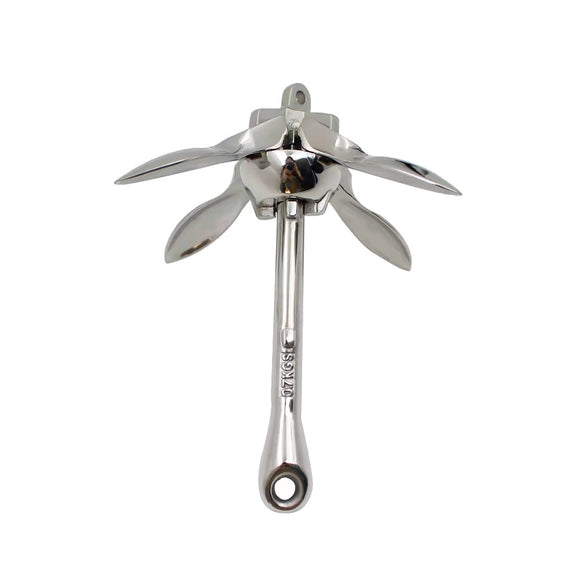 0.7kg/1.54lbs Marine Stainless Steel Boat Folding Grapnel Anchor for Yachts and Ships