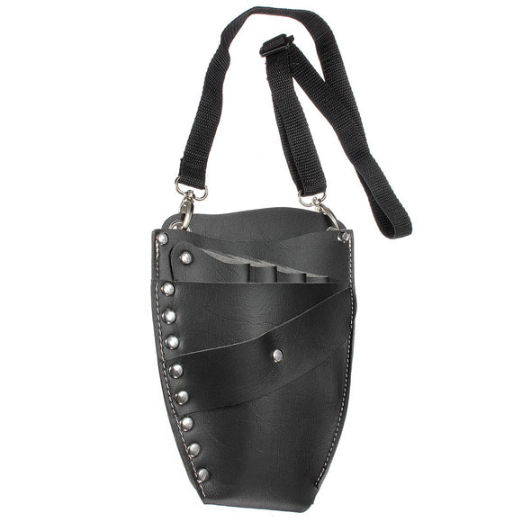 PU Leather Barber Hair Scissor Bag Hairdressing Holster Holder Case with Waist Shoulder Belt