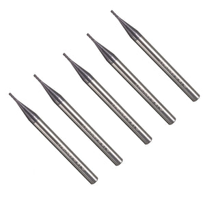 Drillpro 5pcs 1mm 4 Flutes End Mill Cutter Tungsten Carbide Milling Cutter CNC Tool