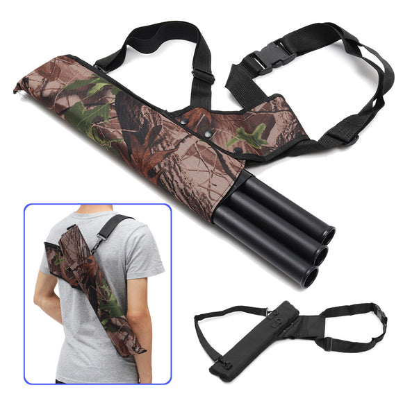 3 Tube Adjustable Back Waist Belt Bag Quiver Archery Bow Holder Hip Bag Case Bow