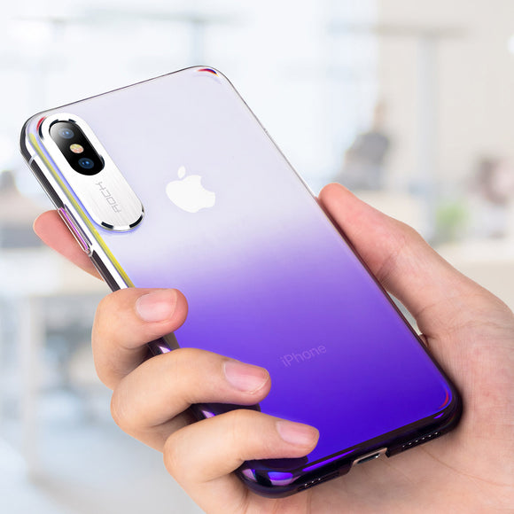 Rock Slim Gradient Protective Case For iPhone XS Max Camera Lens Protective Back Cover