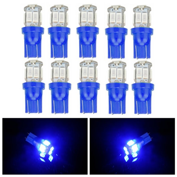 10 pcs T10 5630 10SMD Blue LED Maker Light Car Door Side Reading License Plate Bulb