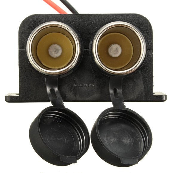 12V Motorcycle Waterproof Dual Cigarette Lighter Socket Power Plug Outlet