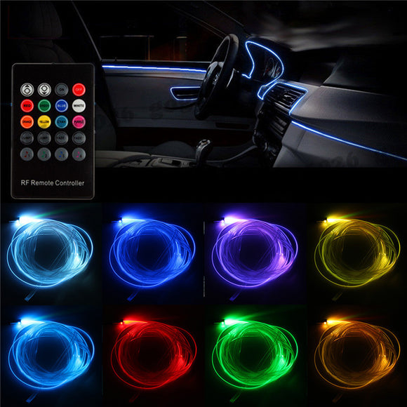 RGB LED Strip Light Filler Gap Decoration Neon Interior Floor Lamp Flexible Tube with Remote Control 5m