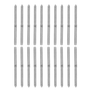 20Pcs Left Hand therad Steel Wire Rope Balustrade Kit Lag Screw Terminal Swage 3.2mm for 1/8 Cable"