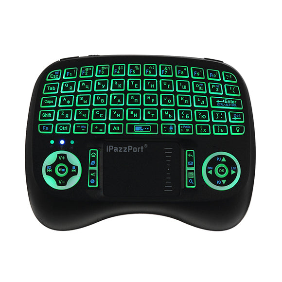 iPazzPort KP-810-21T-RGB Russian Three Color Backlit Mini Keyboard Touchpad Airmouse