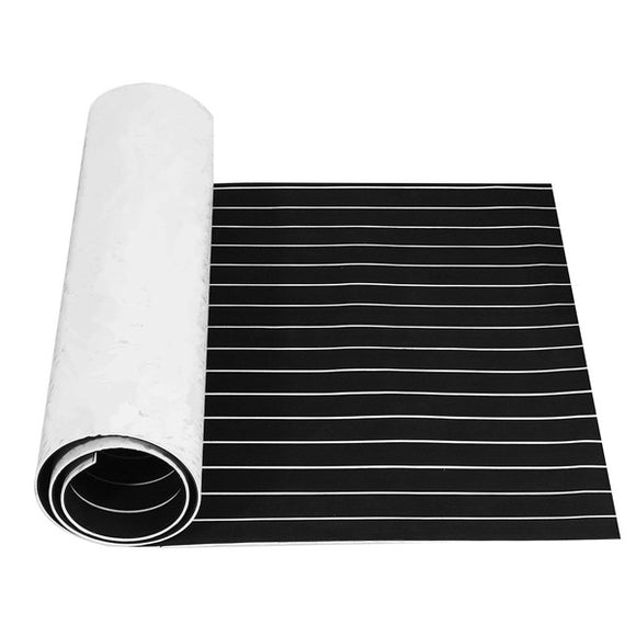 230x90x0.5cm EVA Foam Black With White Lines Boat Flooring Faux Teak Decking Sheet Pad