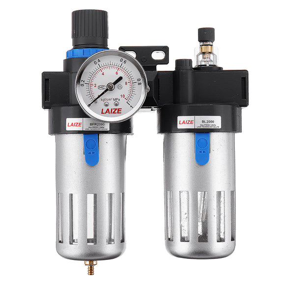 LAIZE BFC2000 2 In 1 Compressor Air Filter Air Pressure Regulator Water-oil Separator Trap Filter for Air Tools System