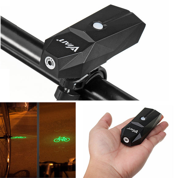 VIAN Loud Speaker 3 Colors Laser Bicycle Light Safety Warning IP64 Waterproof 42g USB Charging