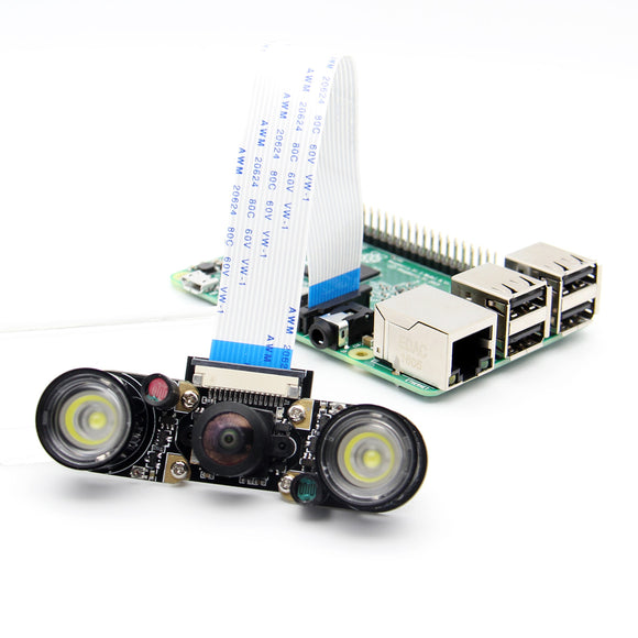 Adjustable Focus HD 175 Degree Wide Angle Panoramic Camera Module + 2 LED Board For Raspberry Pi